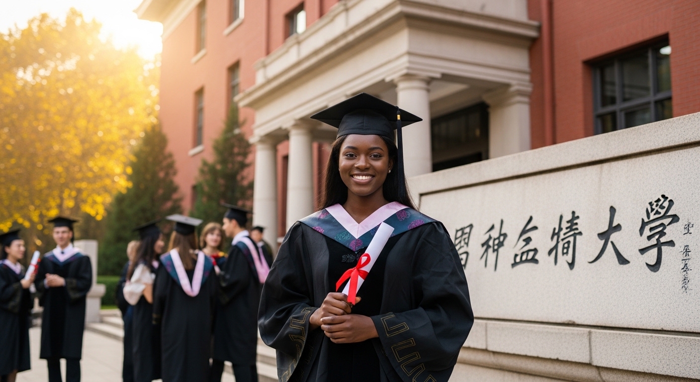 Graduation photo African student in China